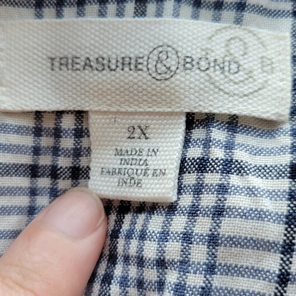 Treasure & Bond Plaid Viscose Button Up Shirt Women's Size 2X - Picture 3 of 8